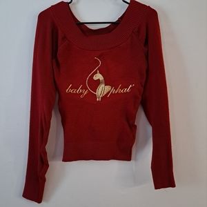 Baby Phat Off Shoulder Knit Long Sleeve Top